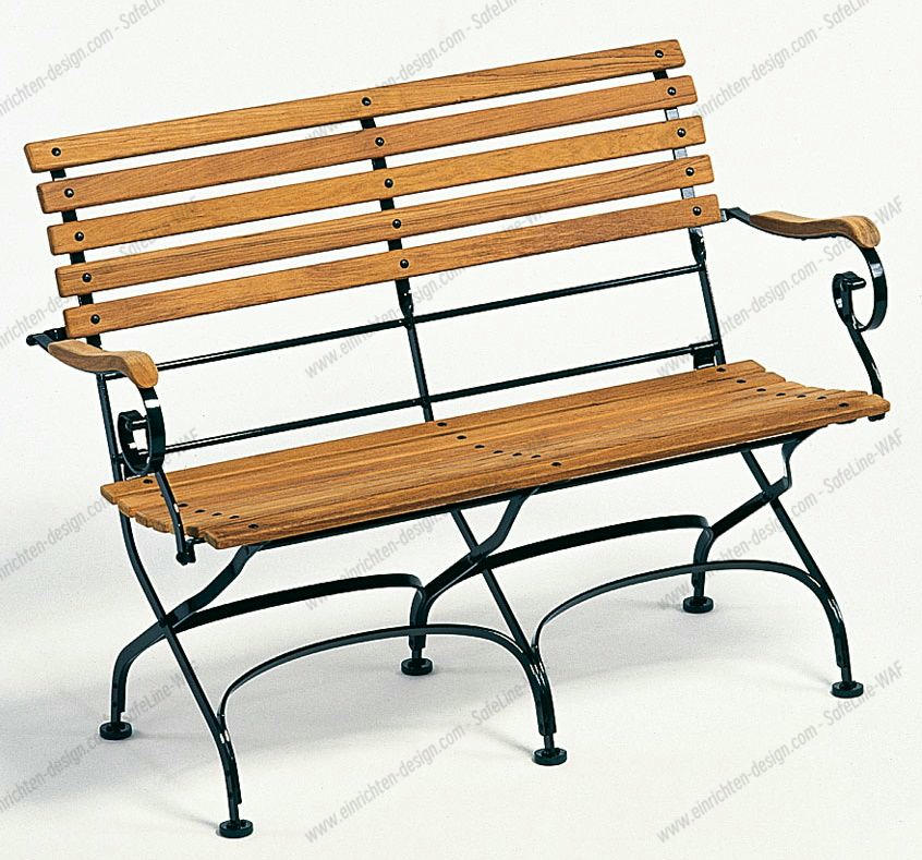 Classic 2-Seater Bench with Armrests Outdoor Dark Green Weishäupl