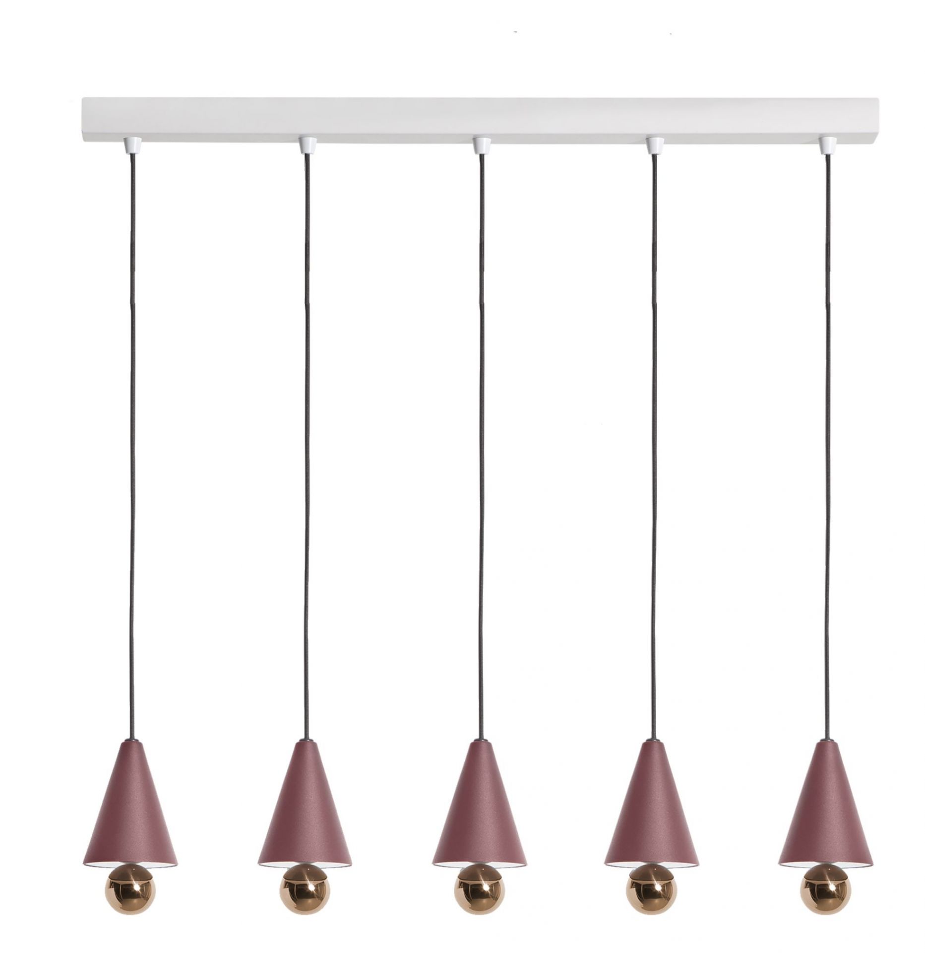 Cherry Pendant light Pendant light set of 5 Linear Petite Friture Brown red