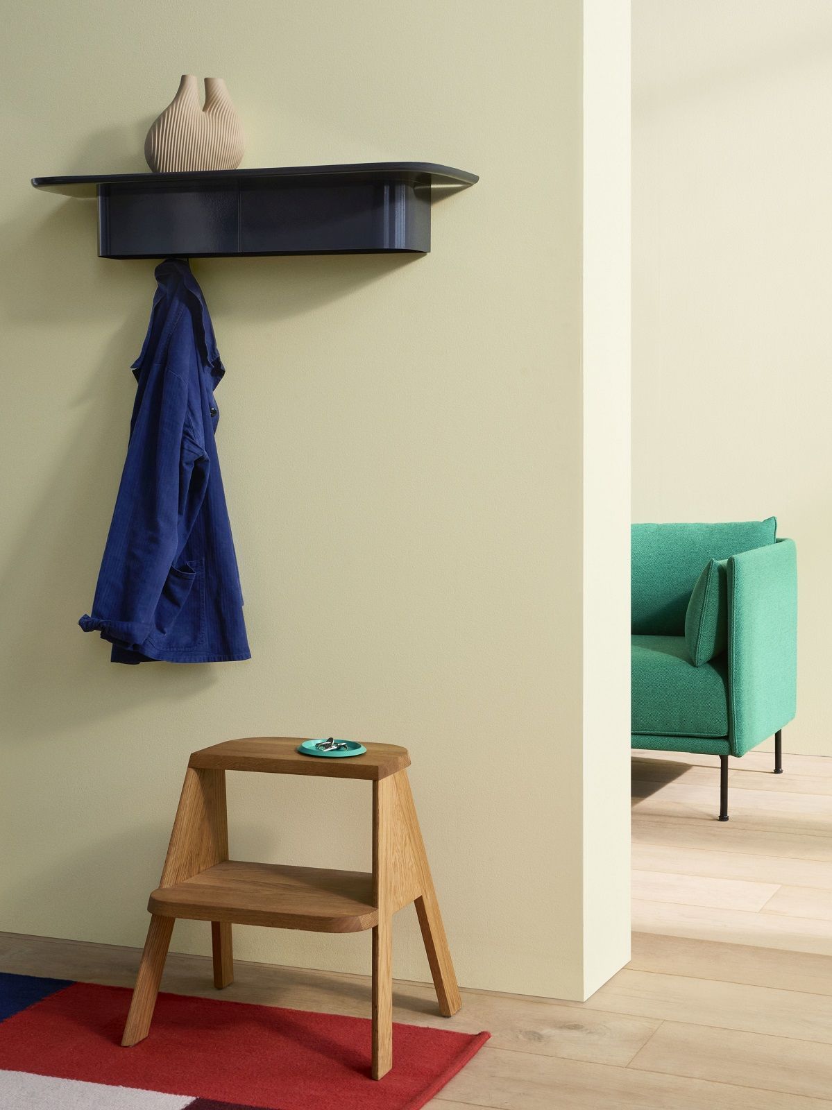 Korpus Shelf Small 4 hooks Wall shelf Hay