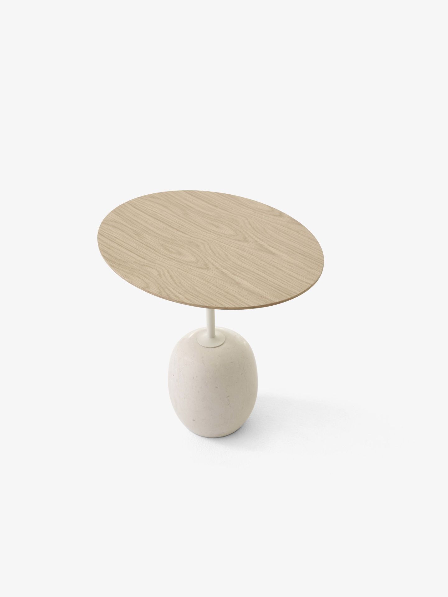 Lato LN8 / LN9 side table with Wooden top AndTradition Oak - Marble Crema Diva
