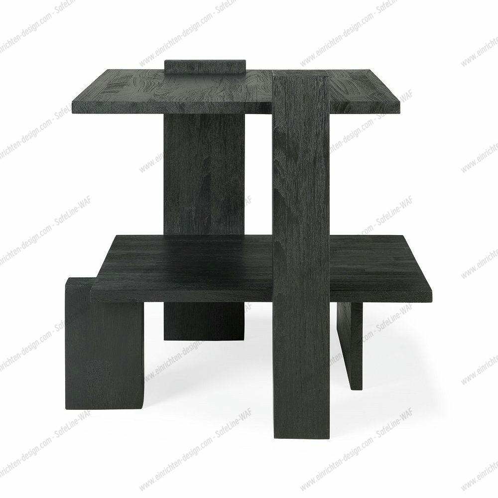 Teak Abstract Side table Black Ethnicraft