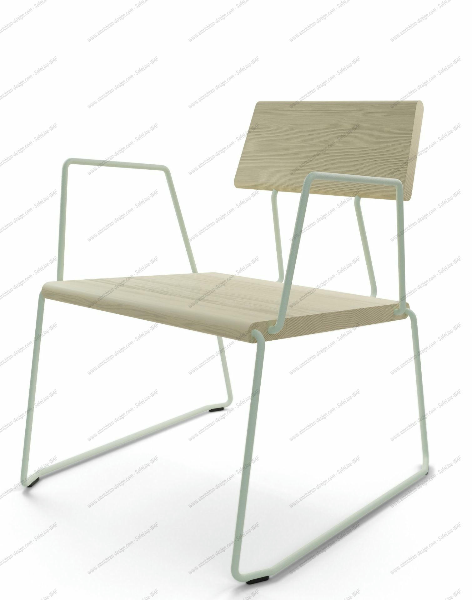 D:008 Lounge Chair with Armrests White Fuchs & Habicht