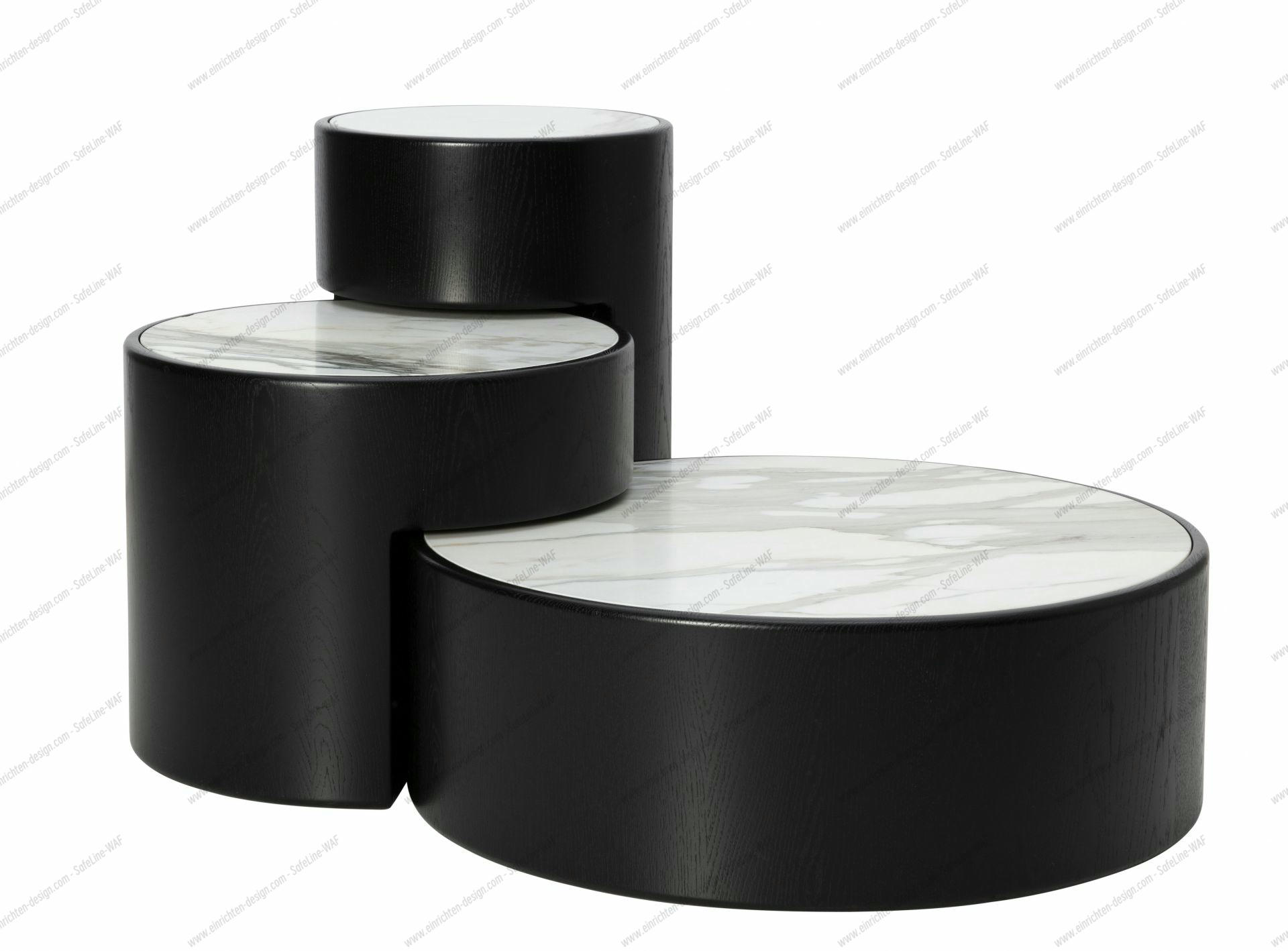 Levels Coffee Table Oak nature black - Calacatta marble PER/USE