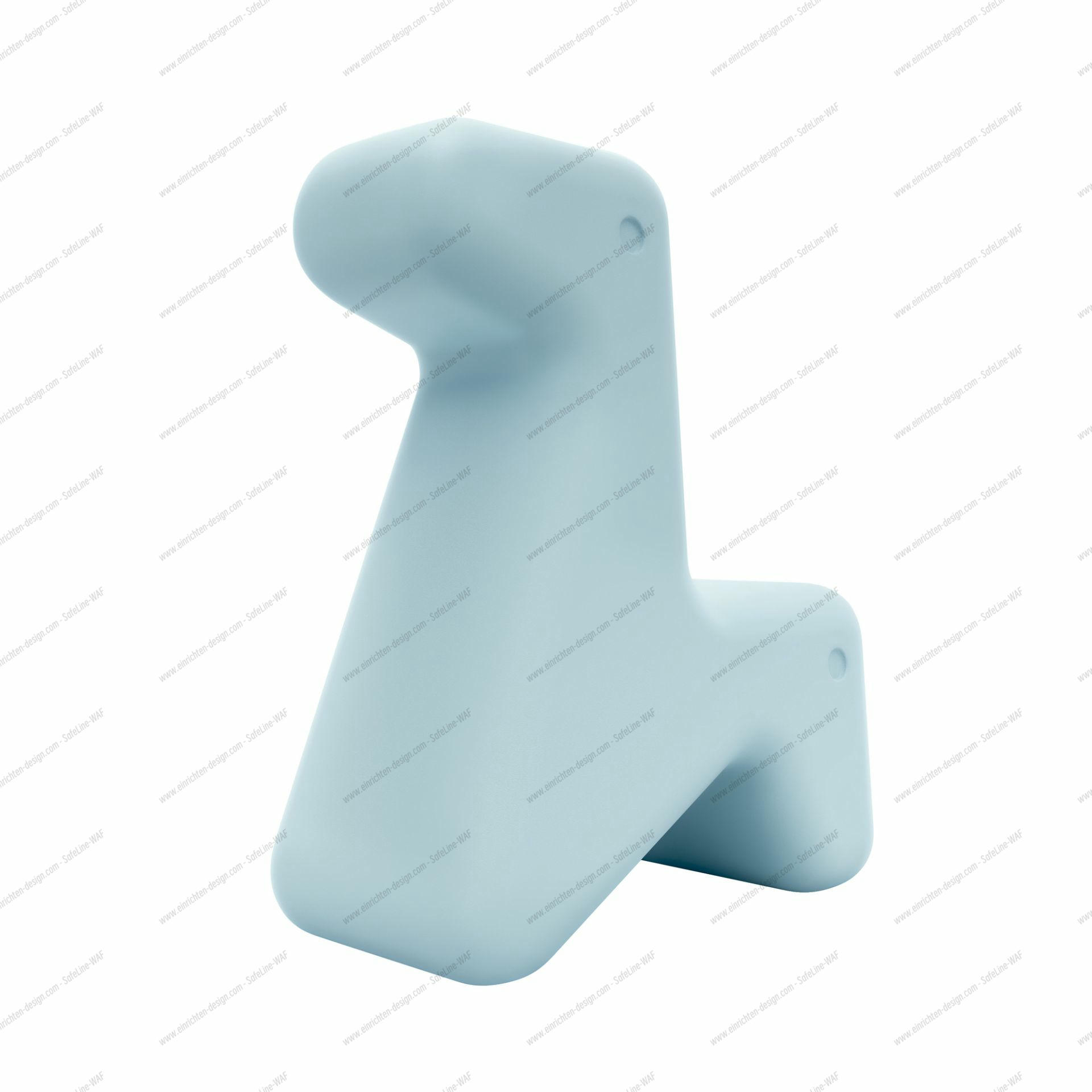 Hellblauer Doraff Stuhl von Alessi aus Polyethylen, modernes Designmöbel für Kinder und Erwachsene.