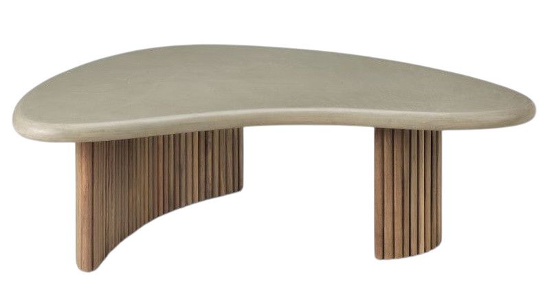 Boomerang coffee table outdoor concrete/teak Ethnicraft