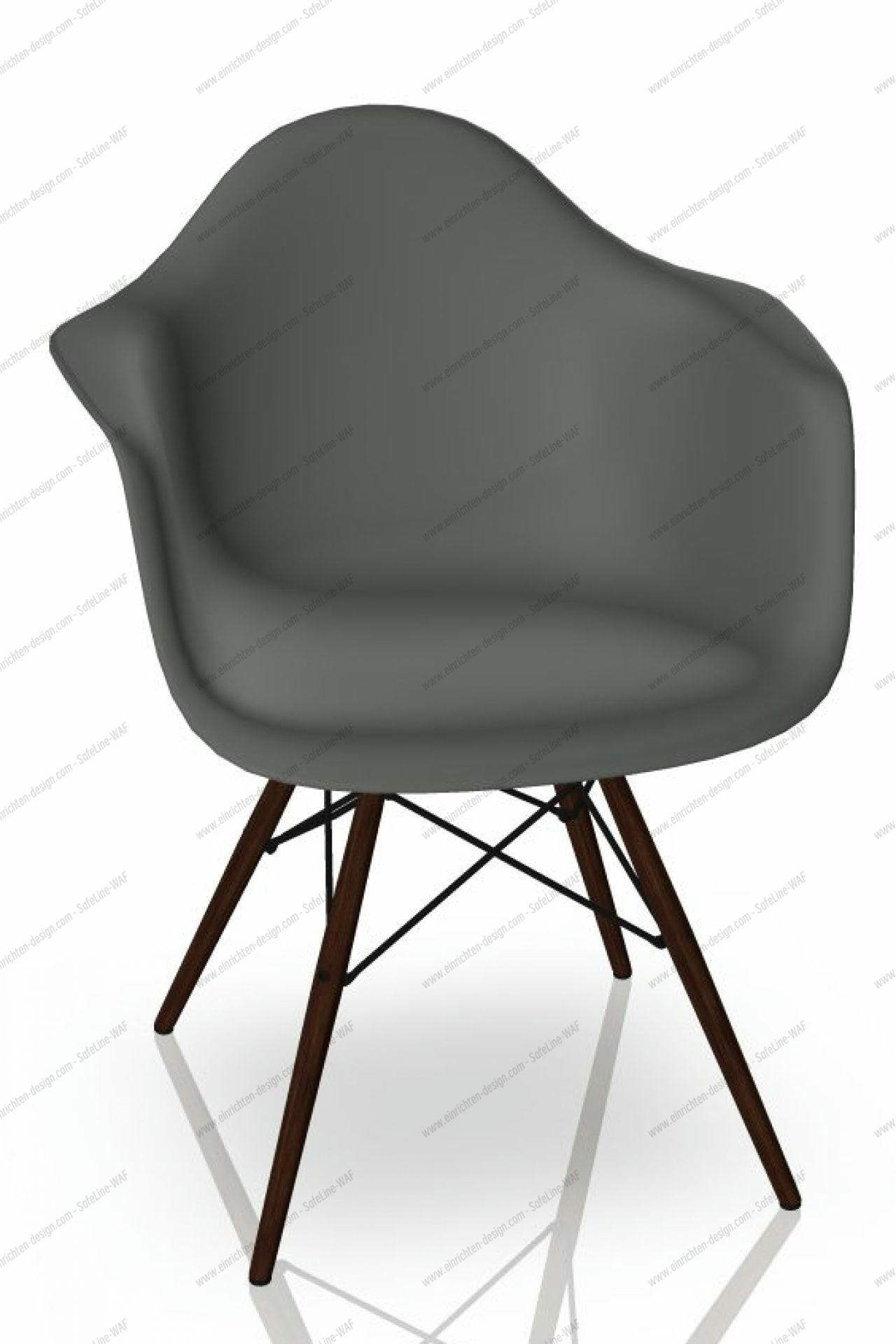 Eames Plastic Arm Chair DAW Chair Vitra Maple dark - Granite grey