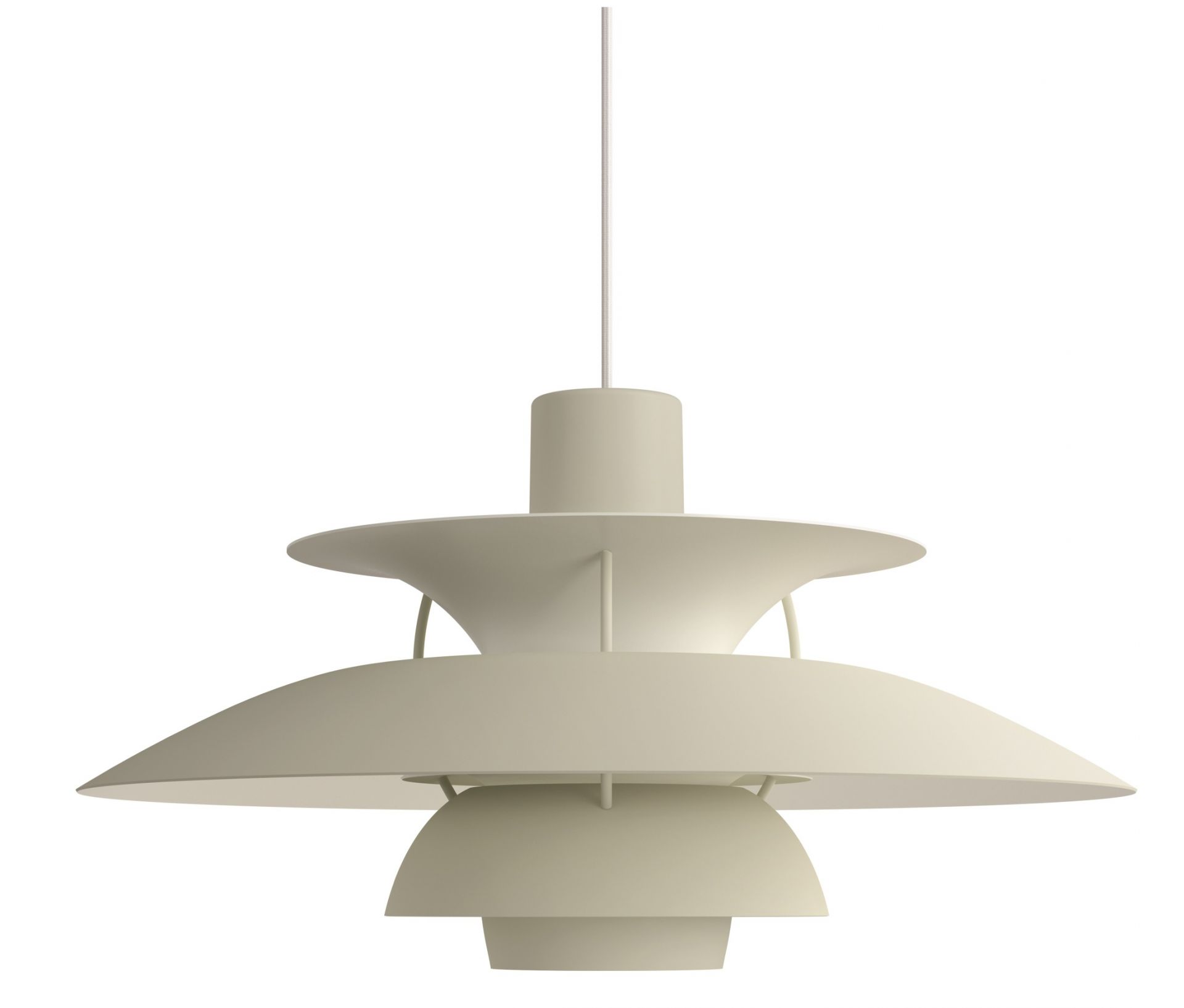 PH 5 Monochrome Pendant light Louis Poulsen Pale Pewter