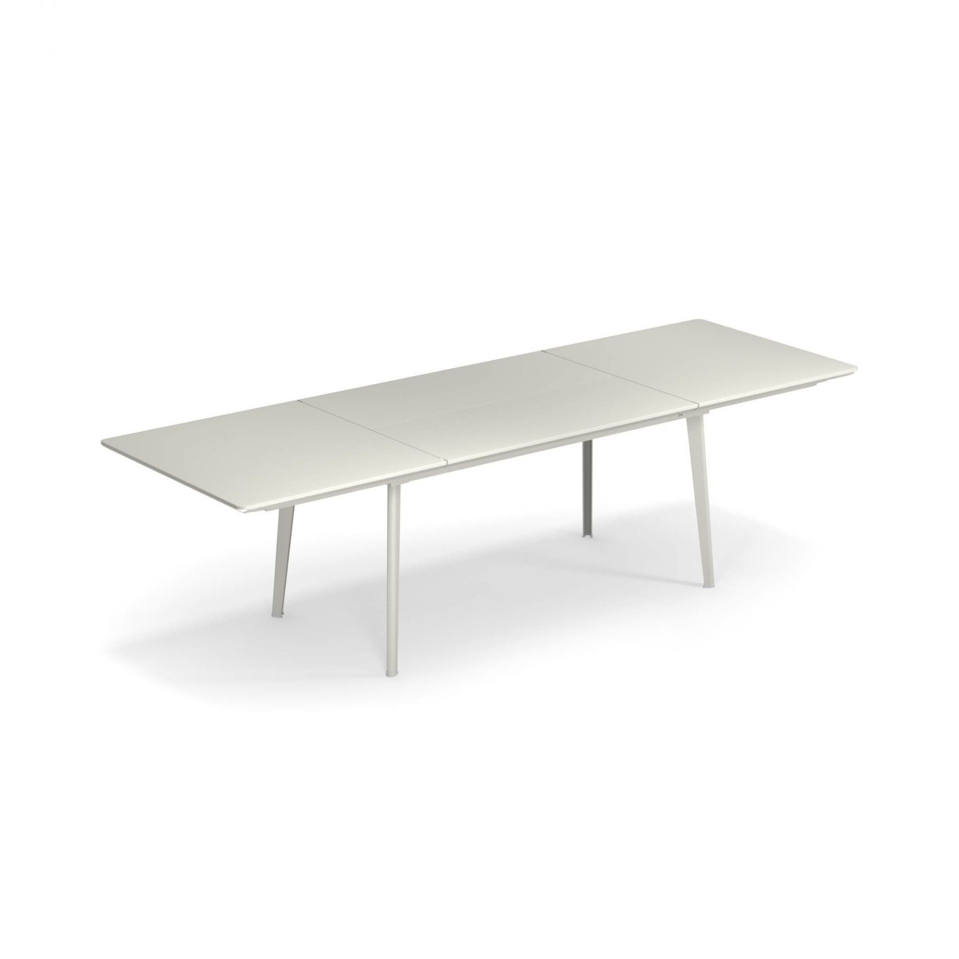Weißer Plus4 Outdoor Ausziehtisch von Emu, ideal für Garten und Terrasse.