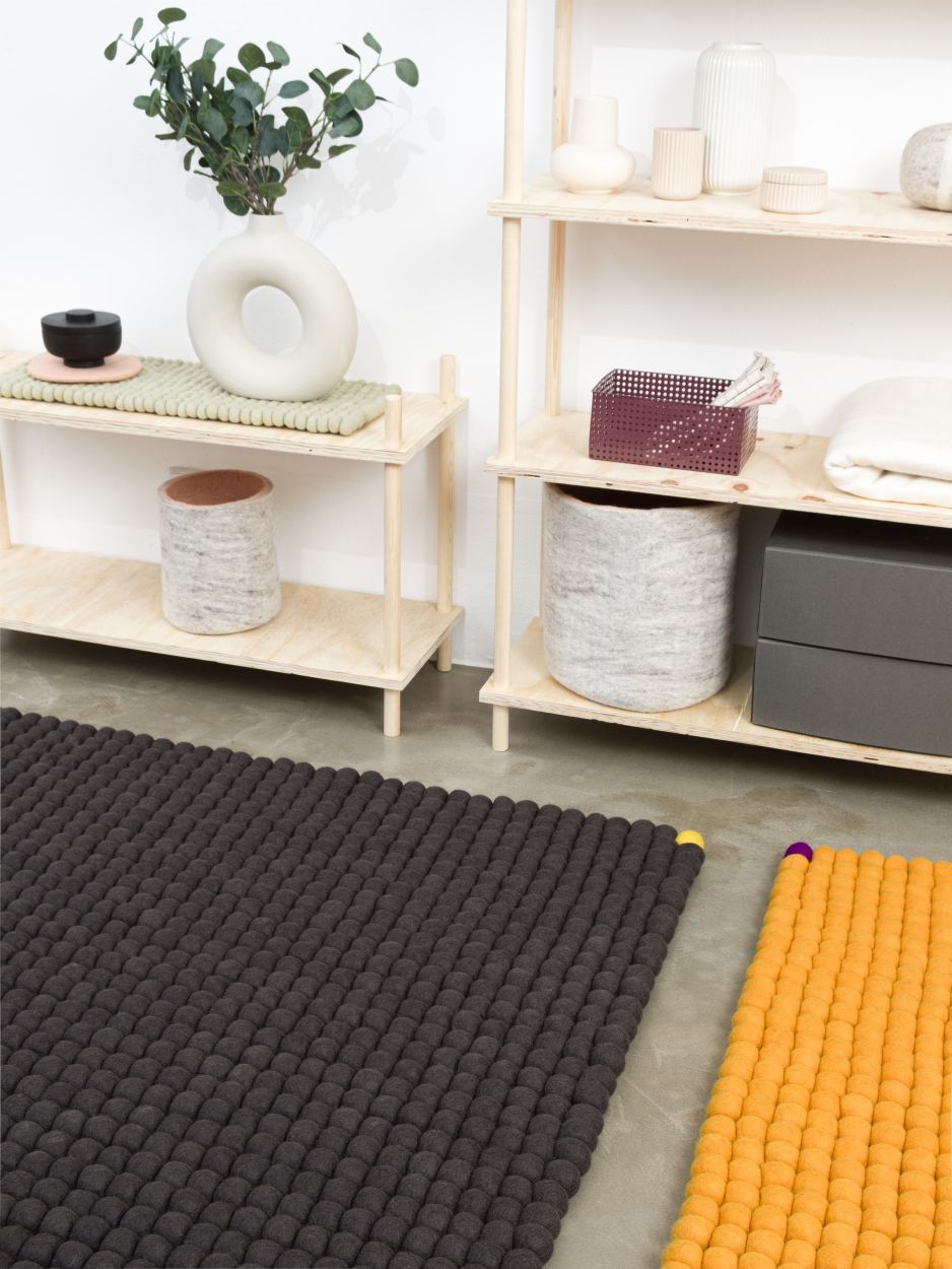 Big One Rectangular Felt carpet 200 x 300 cm myfelt Ochre yellow