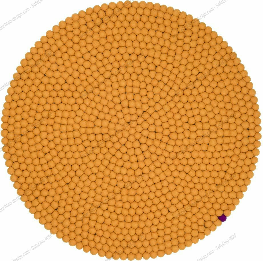 Big One Round Felt carpet Ø 200 cm myfelt Ochre yellow