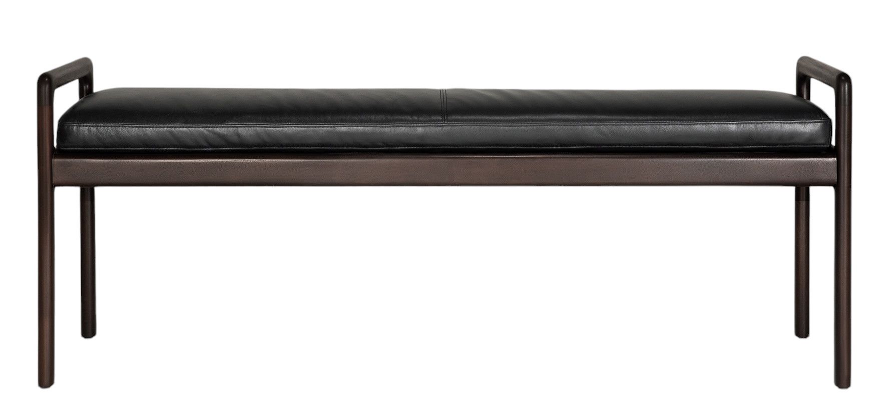Jack Bench Bench with seat cushion leather black Ethnicraft