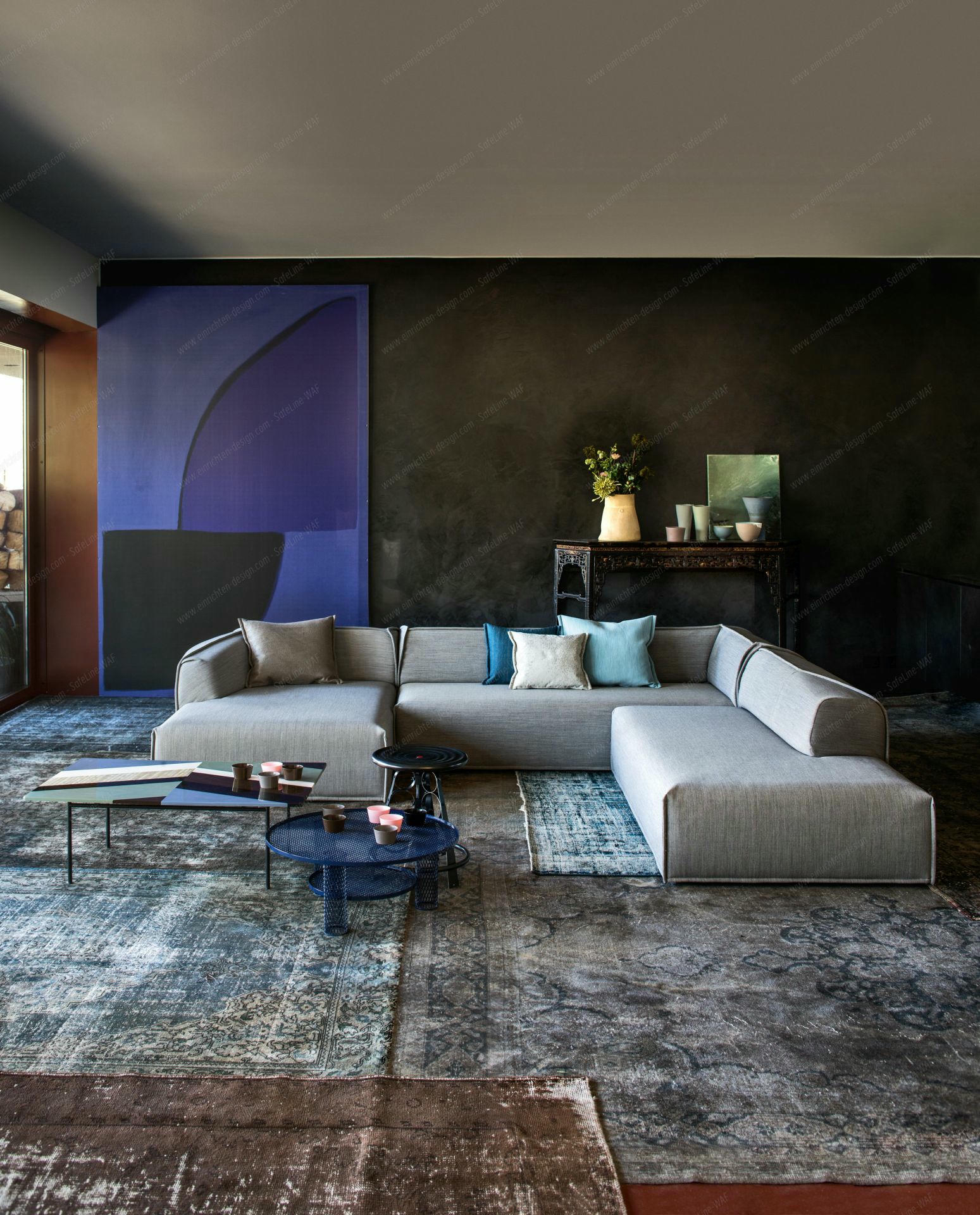 Fishbone Table 108x68x40 blue Moroso