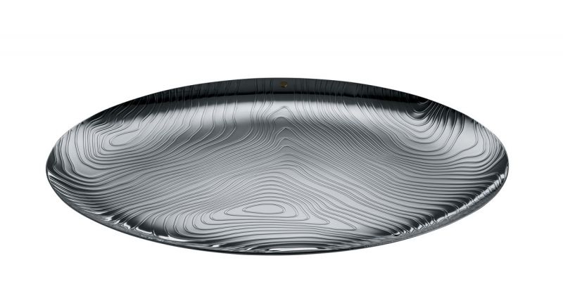 PU07 Veneer Tray Stainless steel Alessi