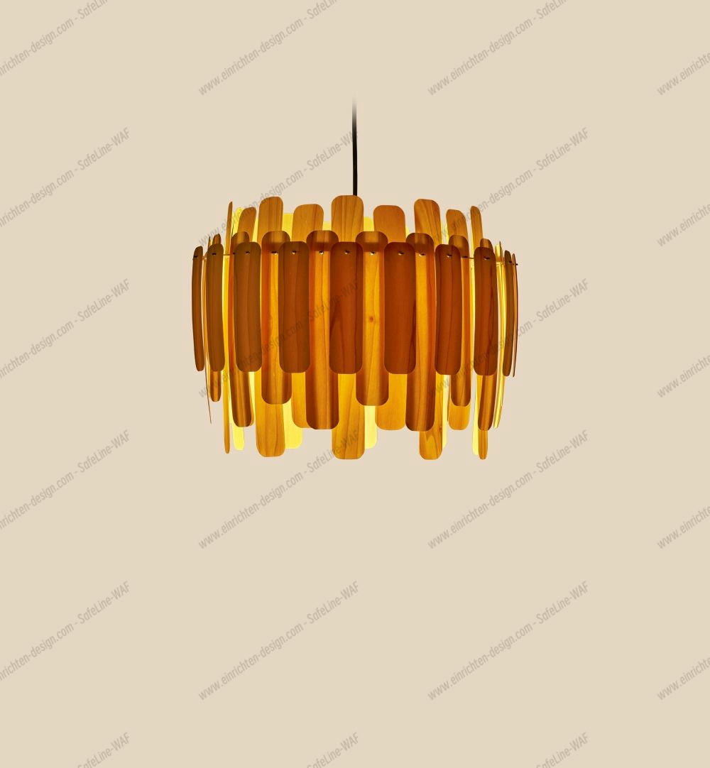 Maruja Pendelleuchte von LZF Lamps: Runde Hängelampe aus Holzstäben, warmes Licht.
