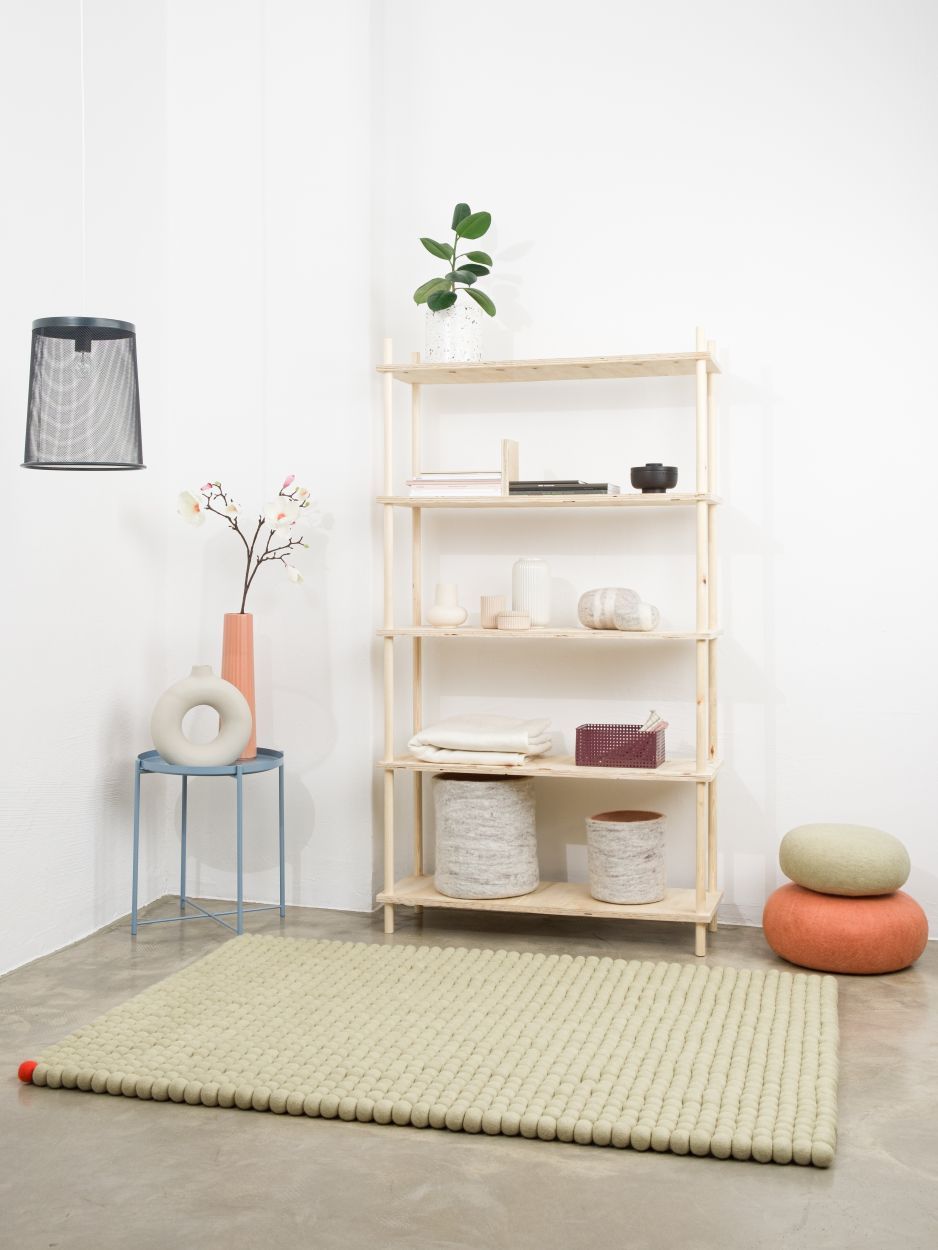Big One Rectangular Felt carpet 180 x 260 cm myfelt Green beige