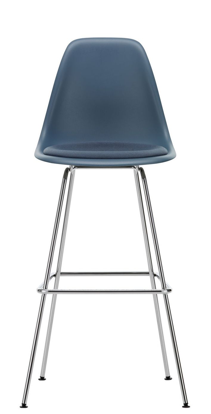 Eames Plastic Bar Stool Bar Stool High with seat cushion Vitra
