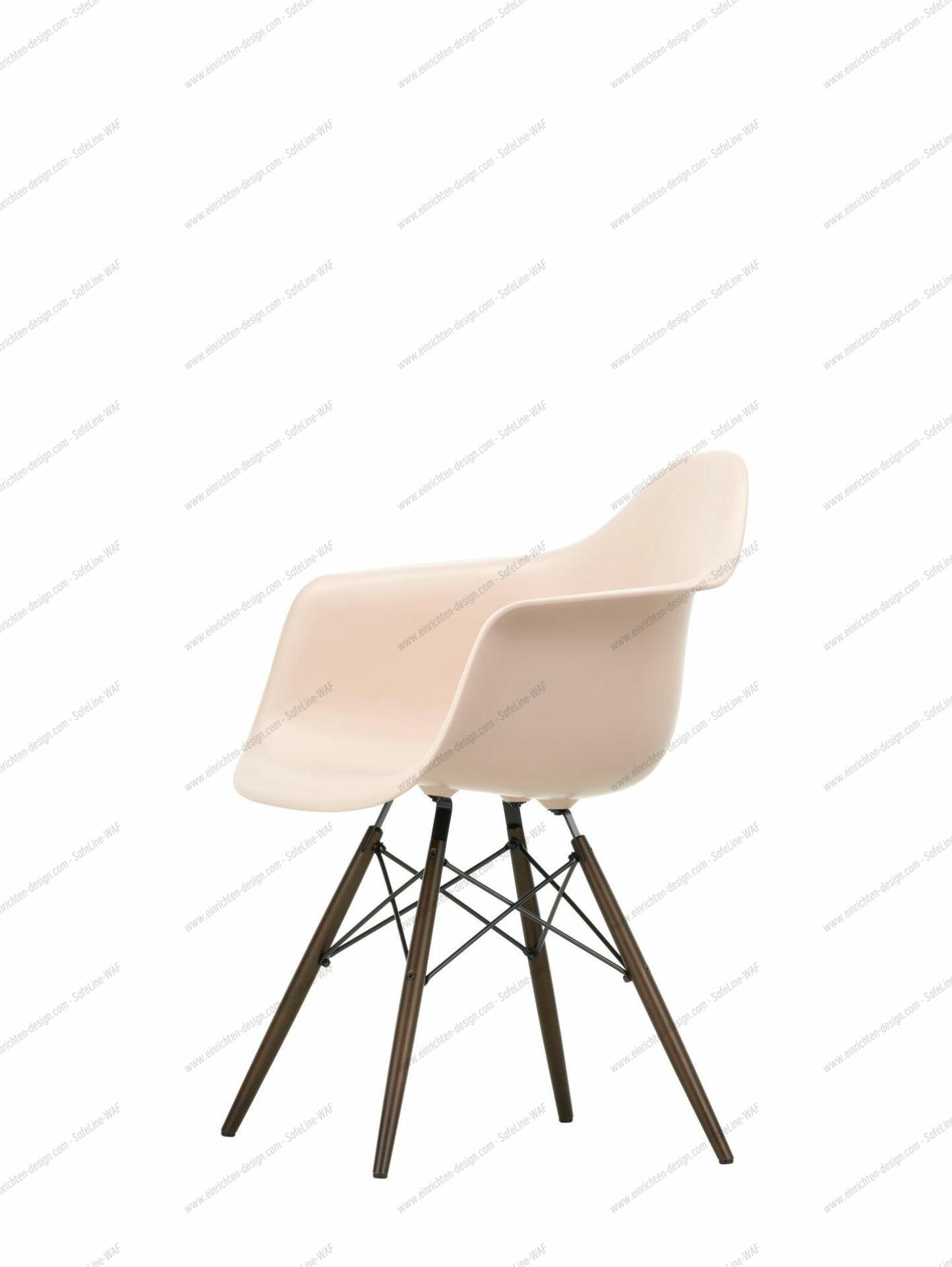 Eames Plastic Arm Chair DAW Chair Vitra Maple yellowish - Rust orange