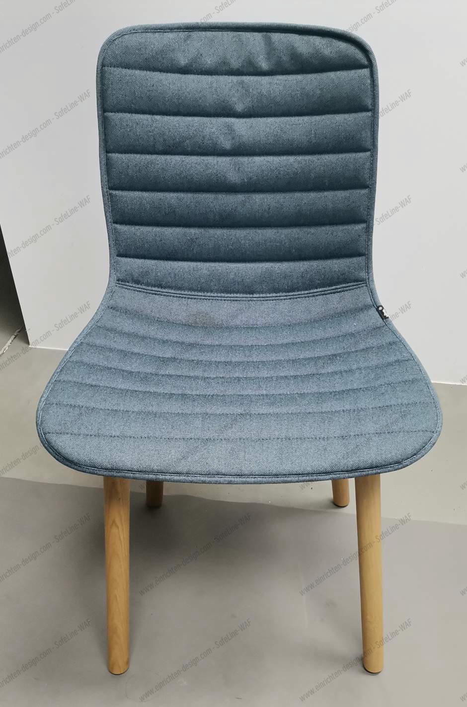 Hal Wood Fully upholstered OAK NATURE / SEAT COVER PLANO NERO/ICE BLUE Vitra IMPERFECT ITEMS