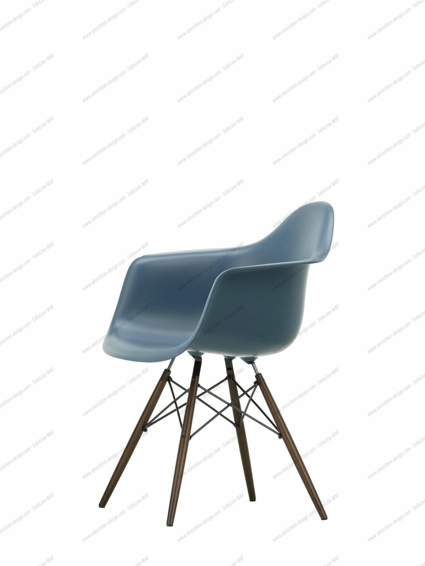 Eames Plastic Arm Chair DAW Chair Vitra Maple yellowish - Rust orange