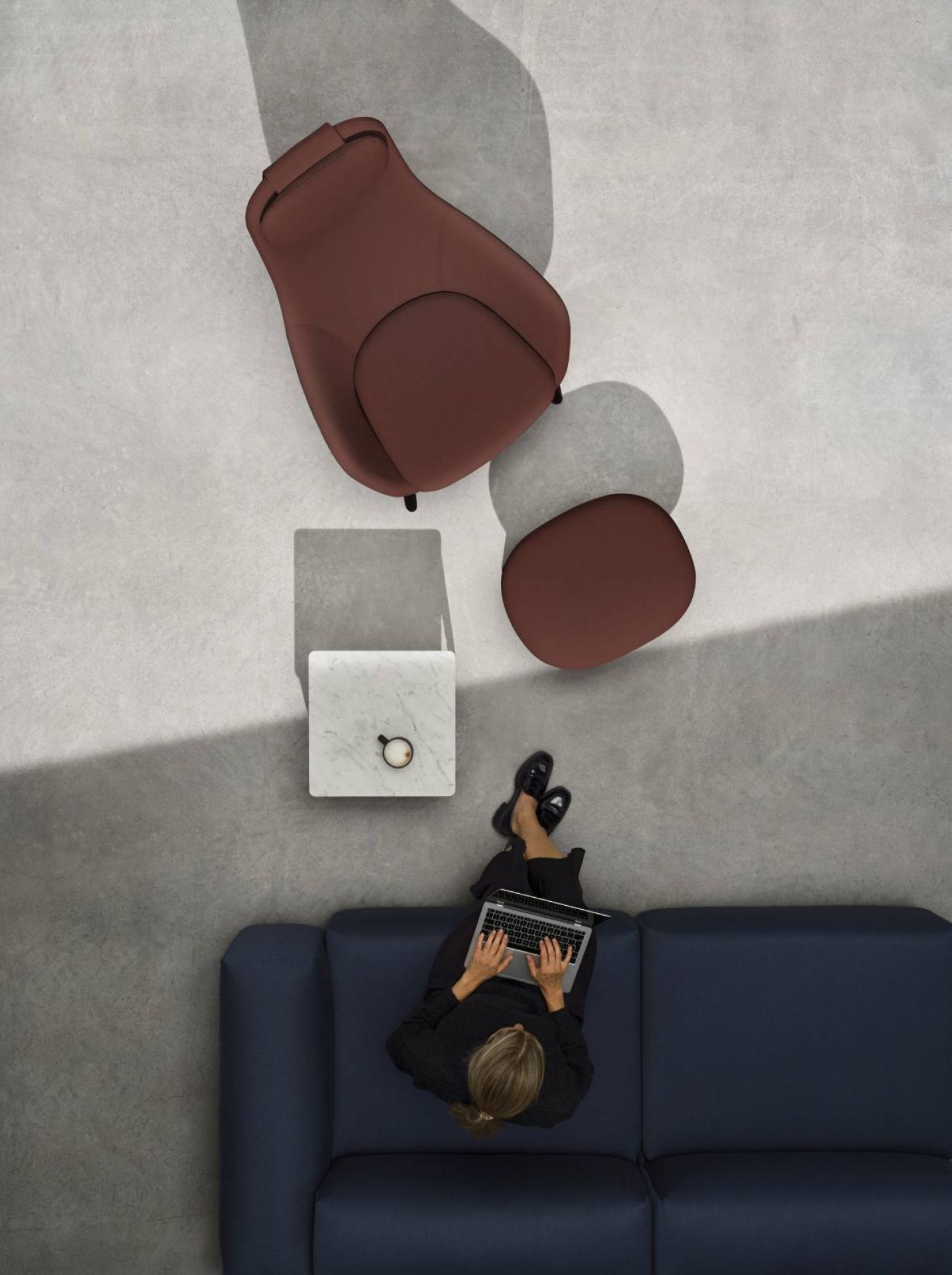 Hal Lounge Chair Armchair + Ottoman Seat cushion integrated Vitra 