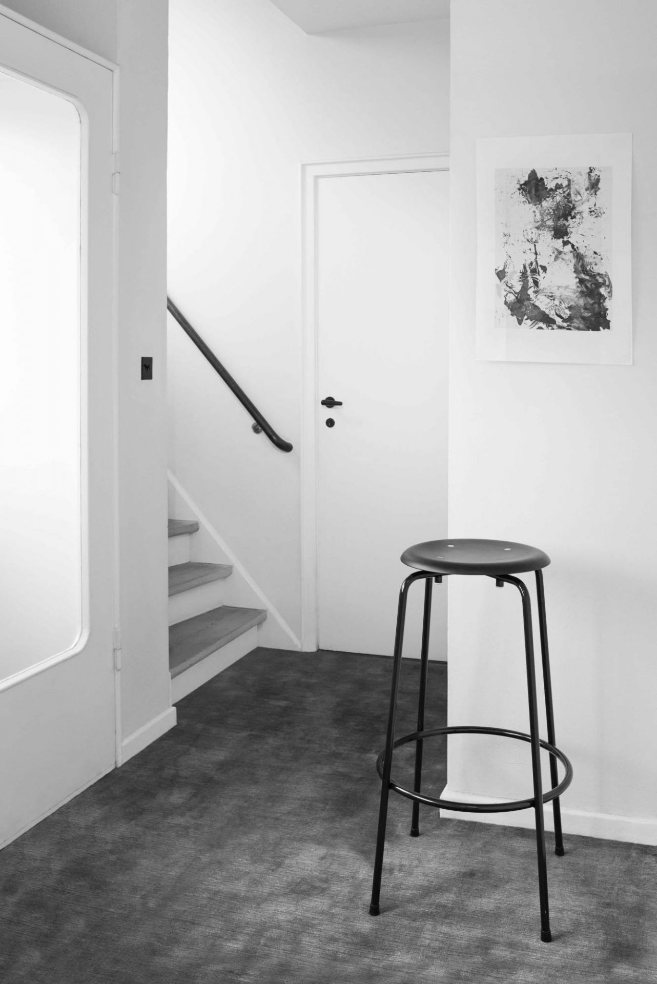 SB 38 Bar stool black lacquered Wilde+Spieth