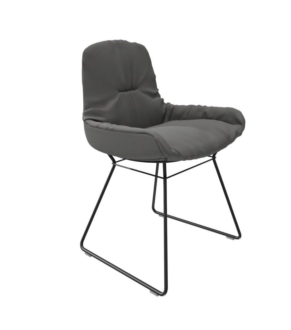 Leya chair low armrest leather Sahara Freifrau Manufaktur PREFERRED COMBINATION