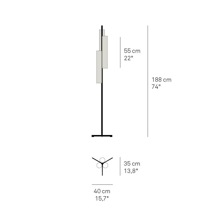 Black Note Triplet Floor LED floor lamp LZF Lamps