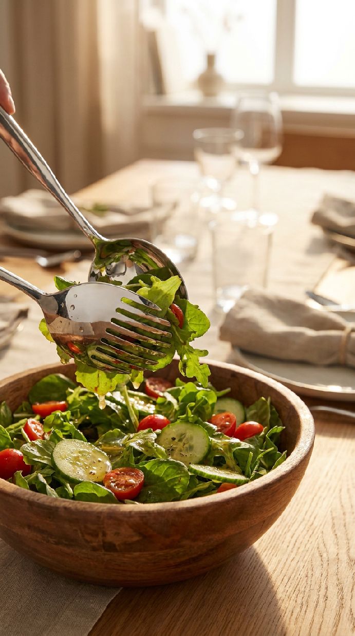 IS02/14 Collo-alto salad servers Alessi
