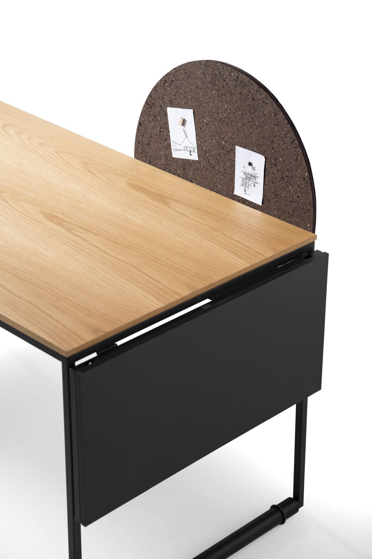 Macis desk with drawer, extensions and pin board Oak Opinion Ciatti