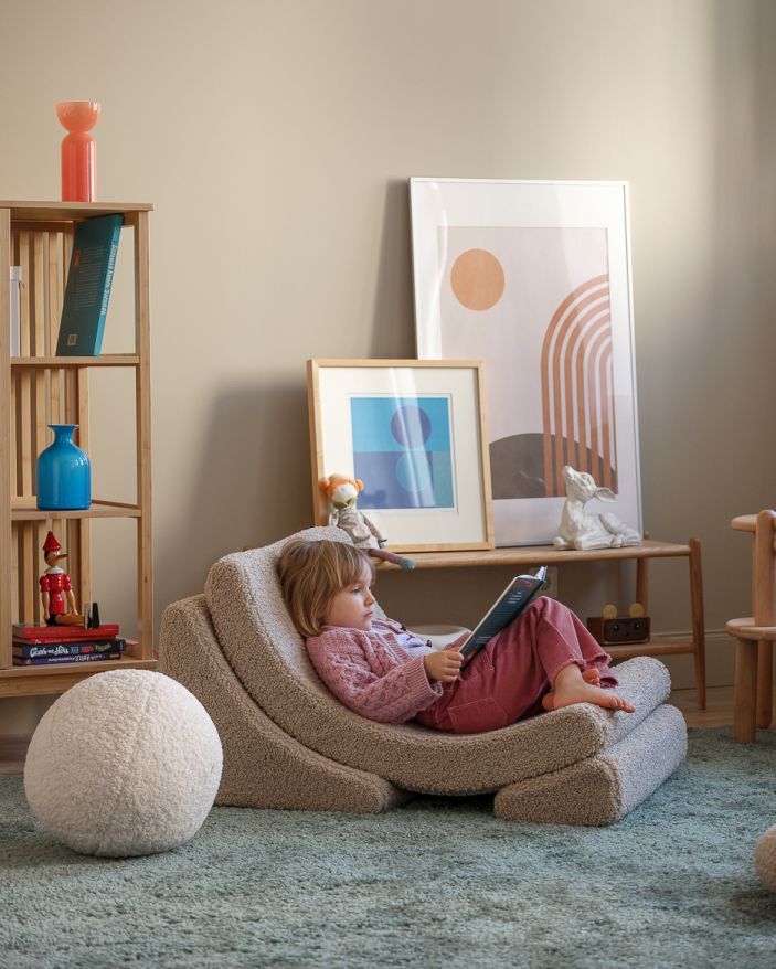 Moon children's armchair teddy fabric Wigiwama