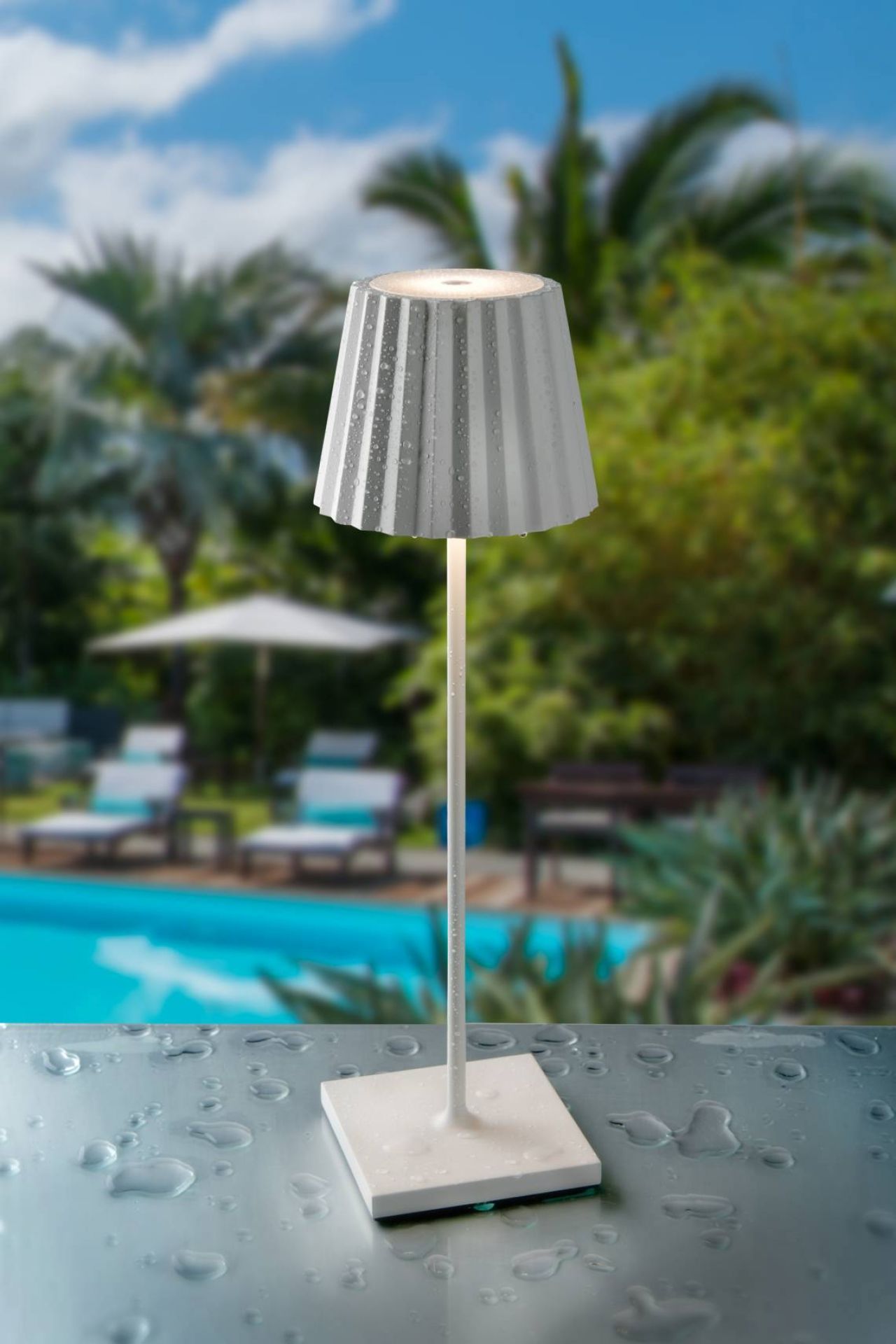 Troll Outdoor Led Table Lamp With, Outdoor Led Table Lamp