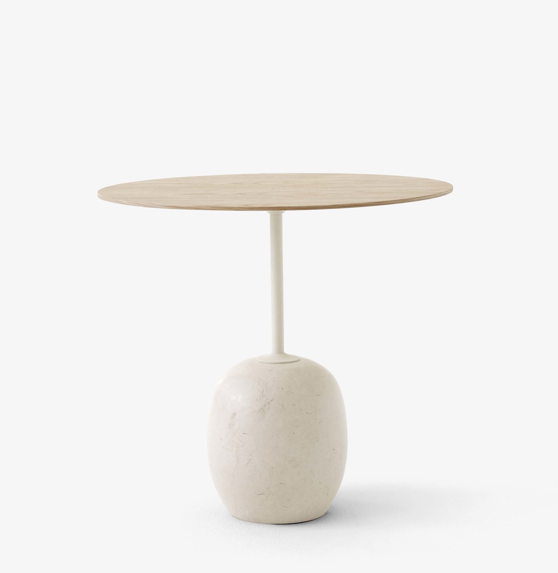 Lato LN8 / LN9 side table with Wooden top AndTradition Oak - Marble Crema Diva