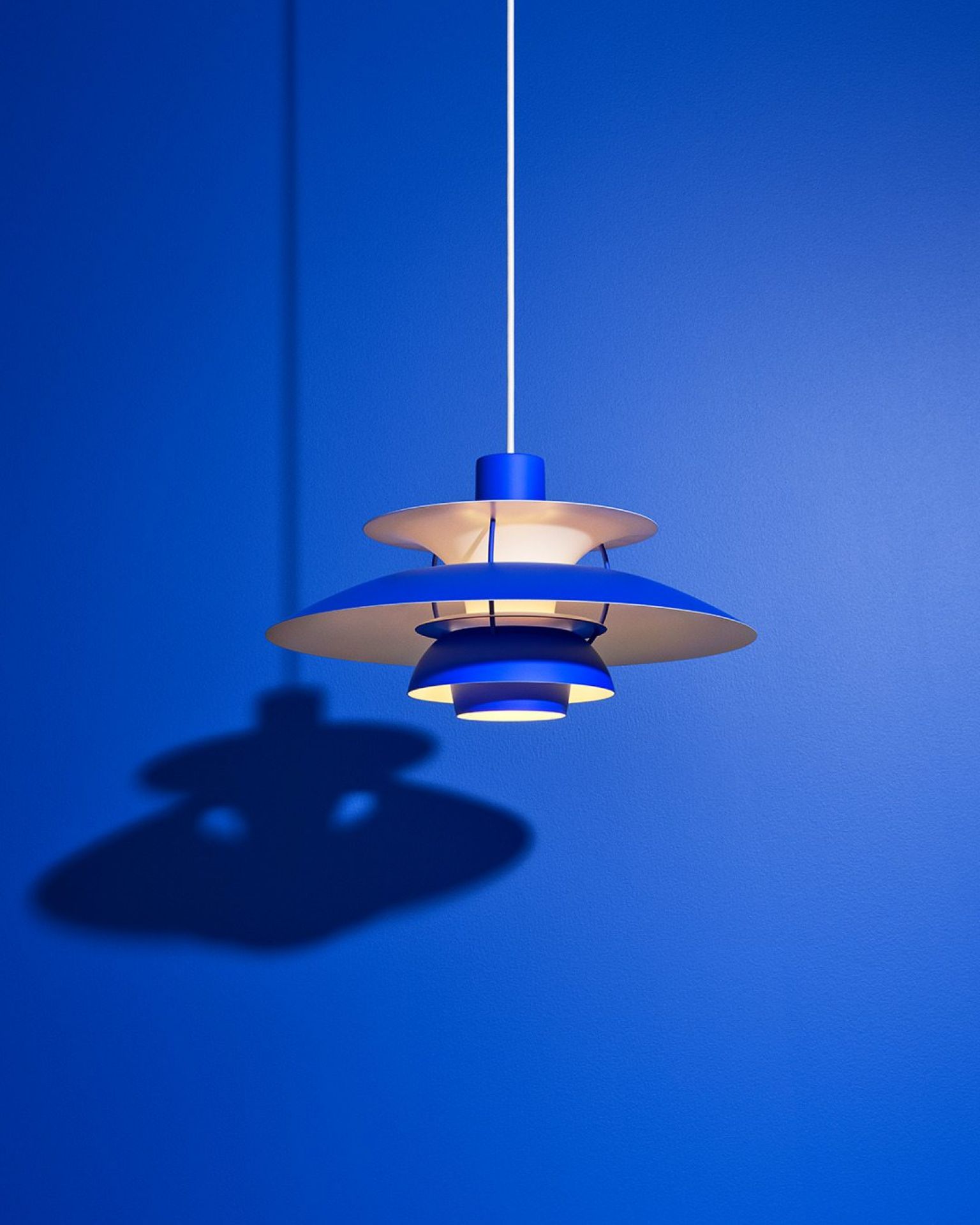 PH 5 Monochrome Pendant light Louis Poulsen Dusty Indigo