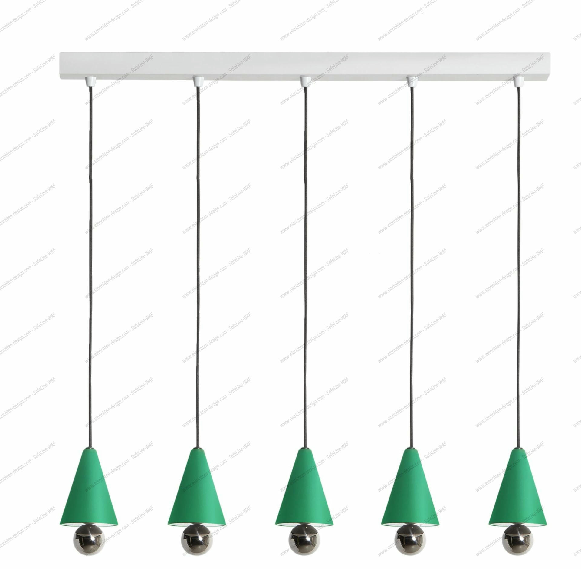 Cherry Pendant light Pendant light set of 5 Linear Petite Friture Mint green