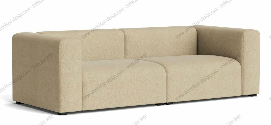 Mags Sofa in Sand: Modernes 2,5-Sitzer Sofa mit bequemen Polstern und Stoffbezug.