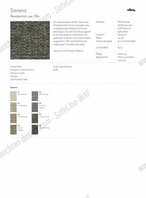 Fabric sample card Savana Vitra   
