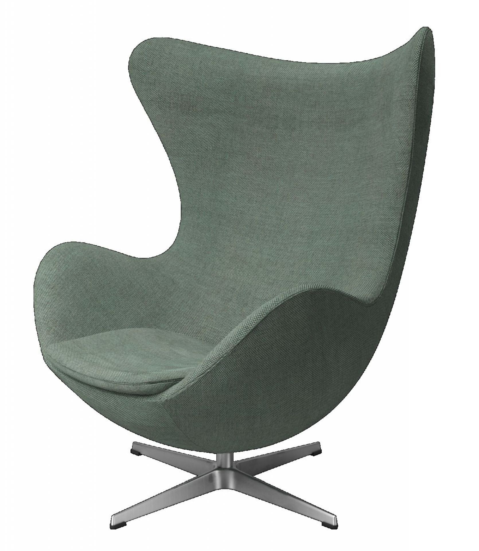 Egg Chair with Stool Re-wool Textile Fabric Aqua/Nature Fritz Hansen 