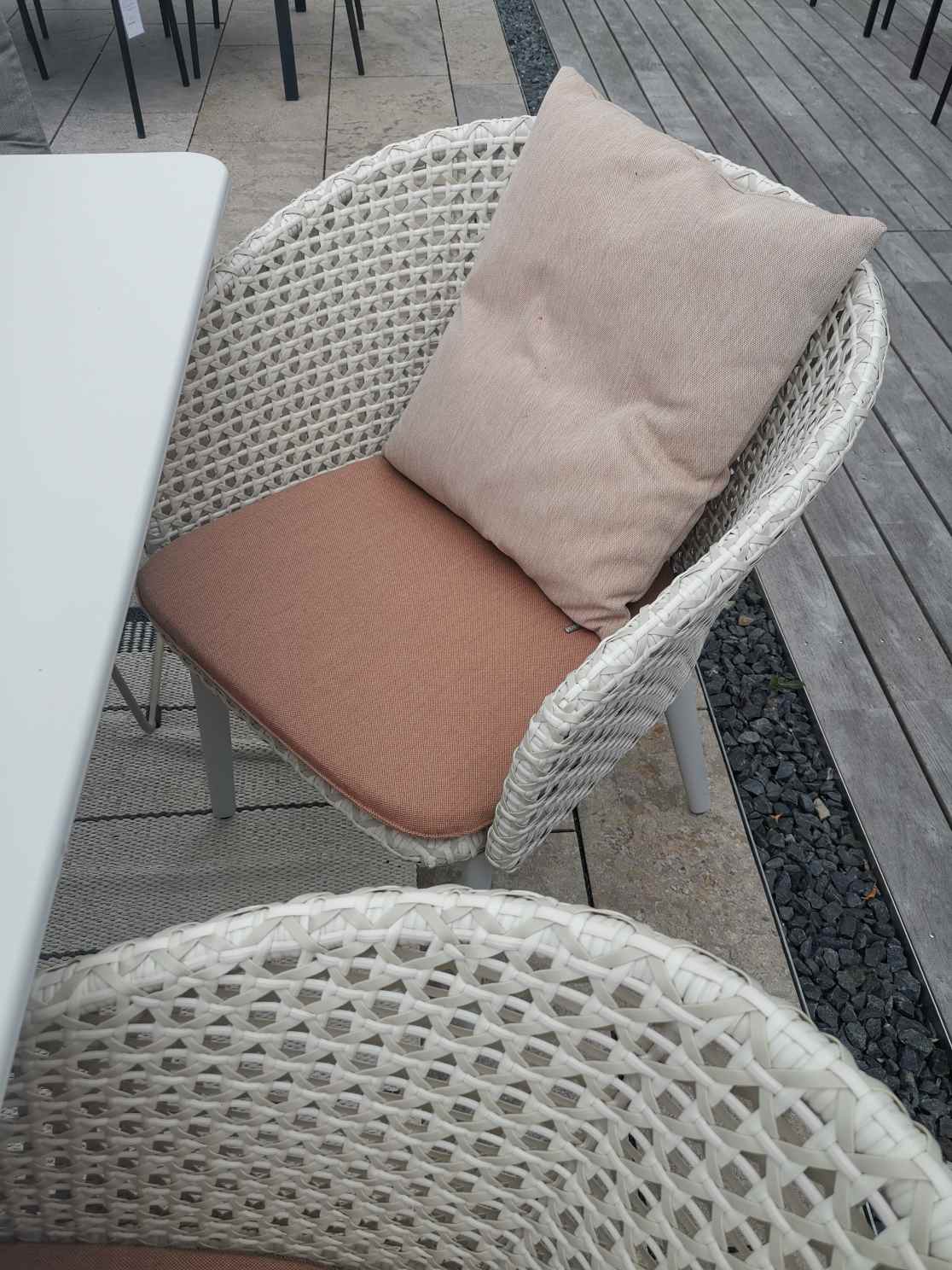 Bellmonde Table and Mbrace Armchair Combination Outdoor Dedon EXHIBITION PIECE