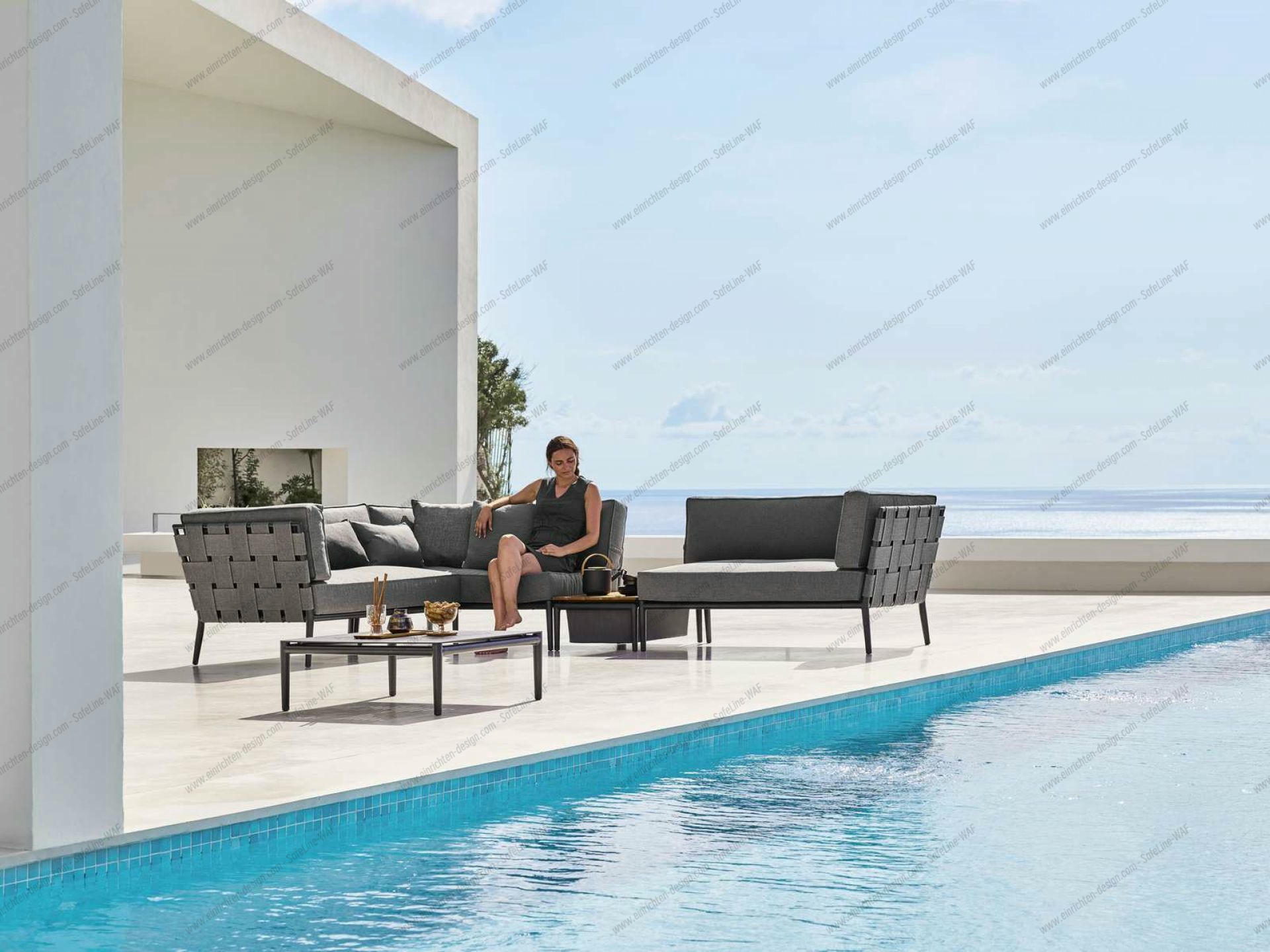 Conic Outdoor 2-seater modular sofa right Cane-Line