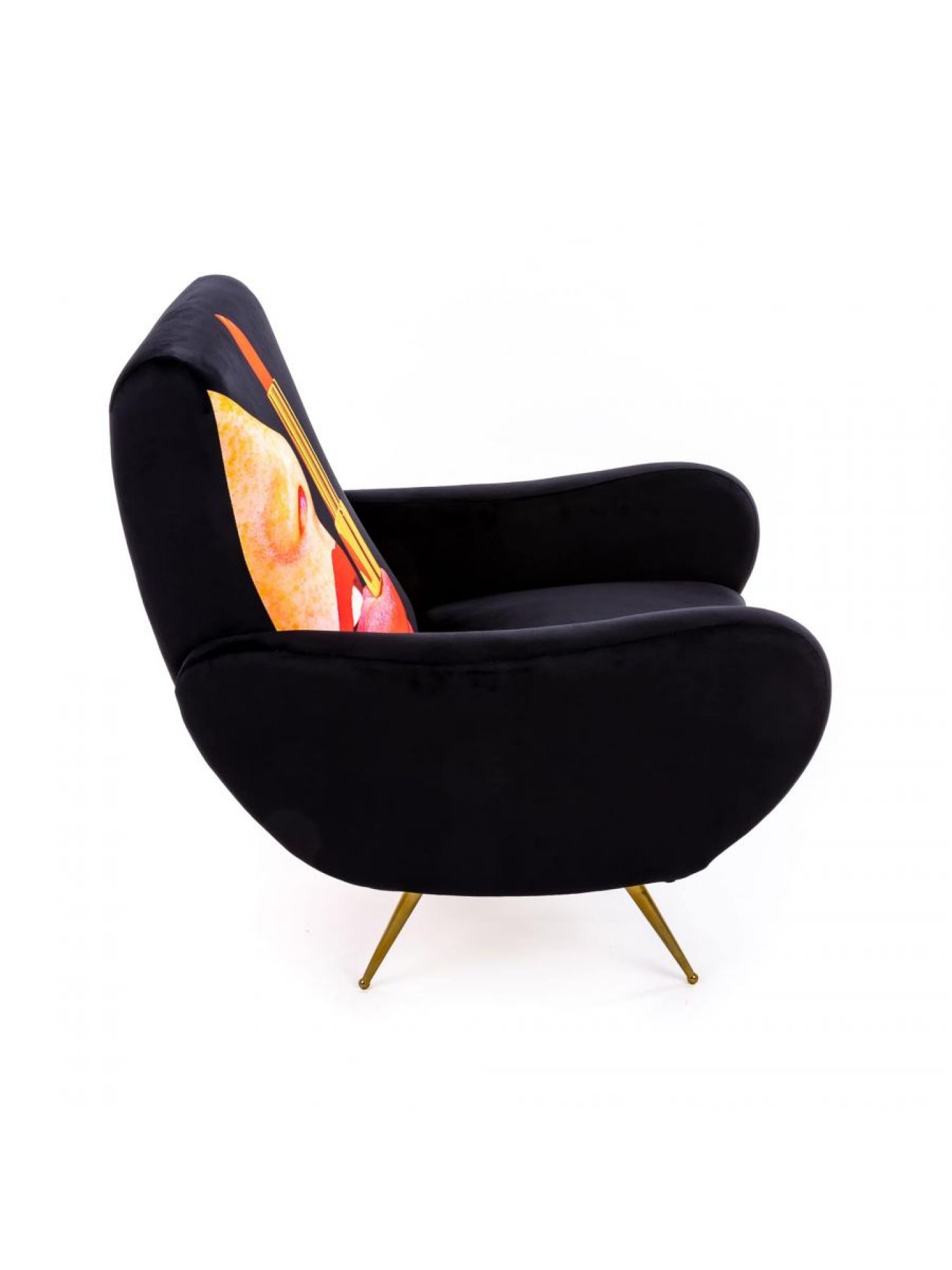 Toiletpaper armchair Tongue black Seletti