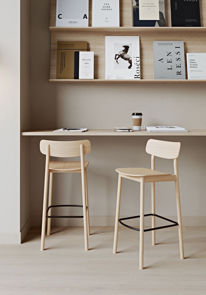 Soma Bar Stool white pigmented oak Woud