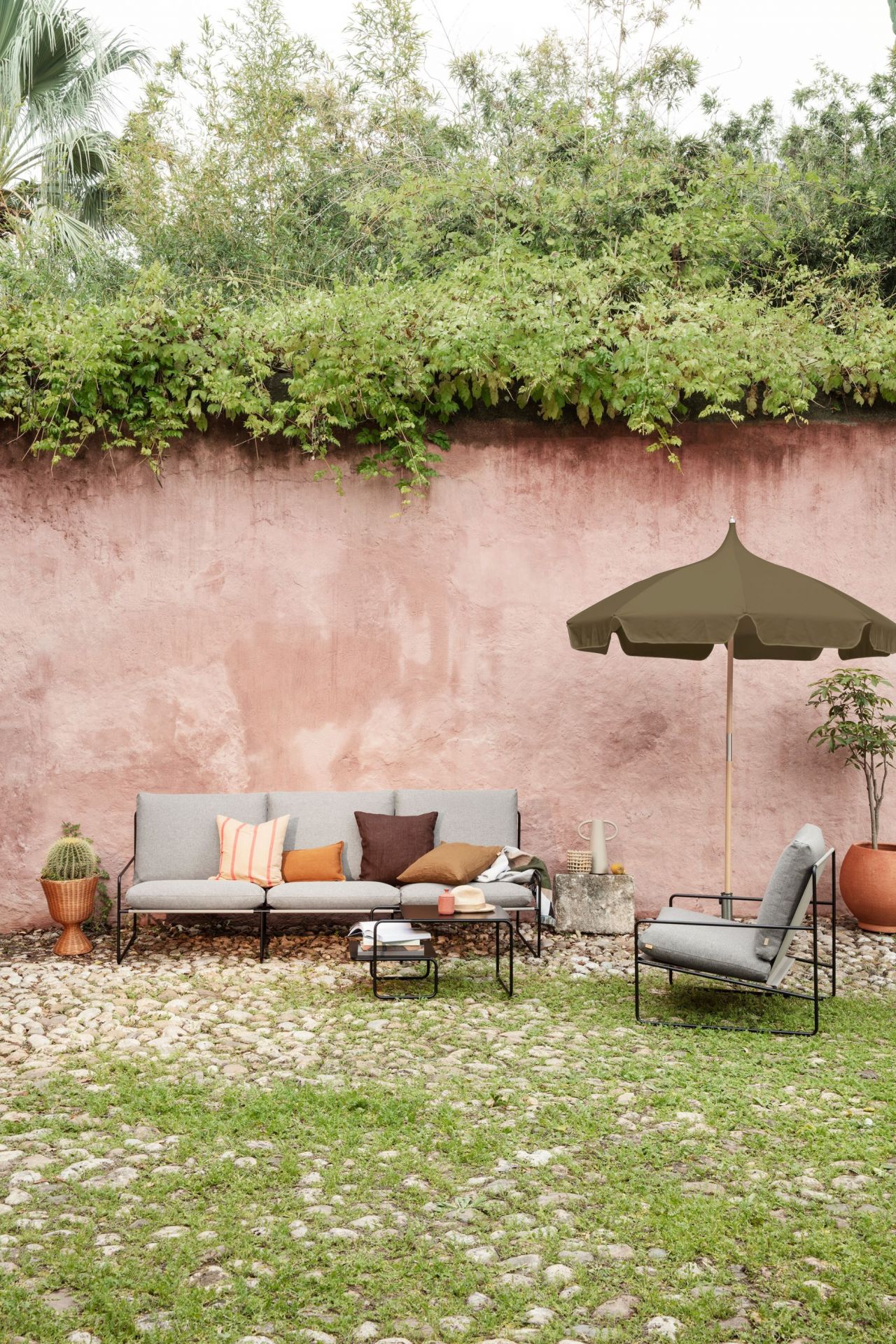 Desert 1 Seater Outdoor Armchair Black Frame Ferm Living 