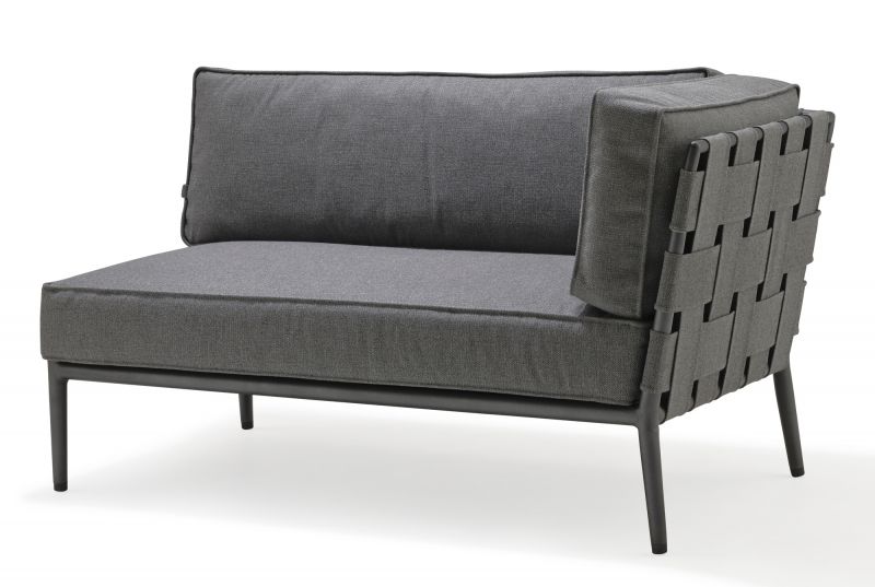 Conic Outdoor 2-Seater Modular Sofa left grey Cane-Line