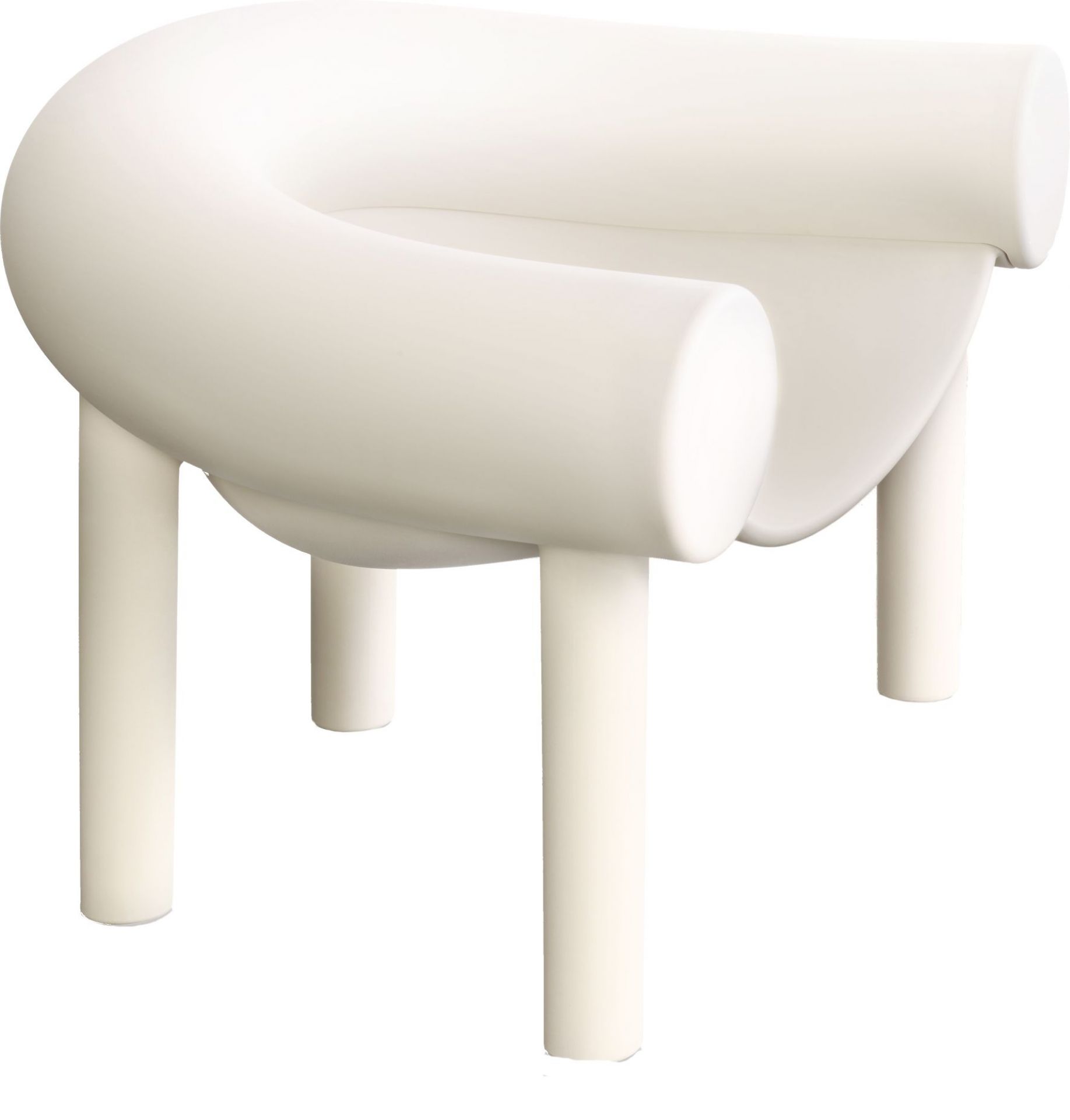 Weißer Sam Son Sessel von Magis, moderner Lounge Sessel mit runden Formen und vier Beinen.
