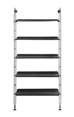 Adam Wood Shelf 5 shelves / 2 shelf supports black ash Kartell SINGLE PIECES