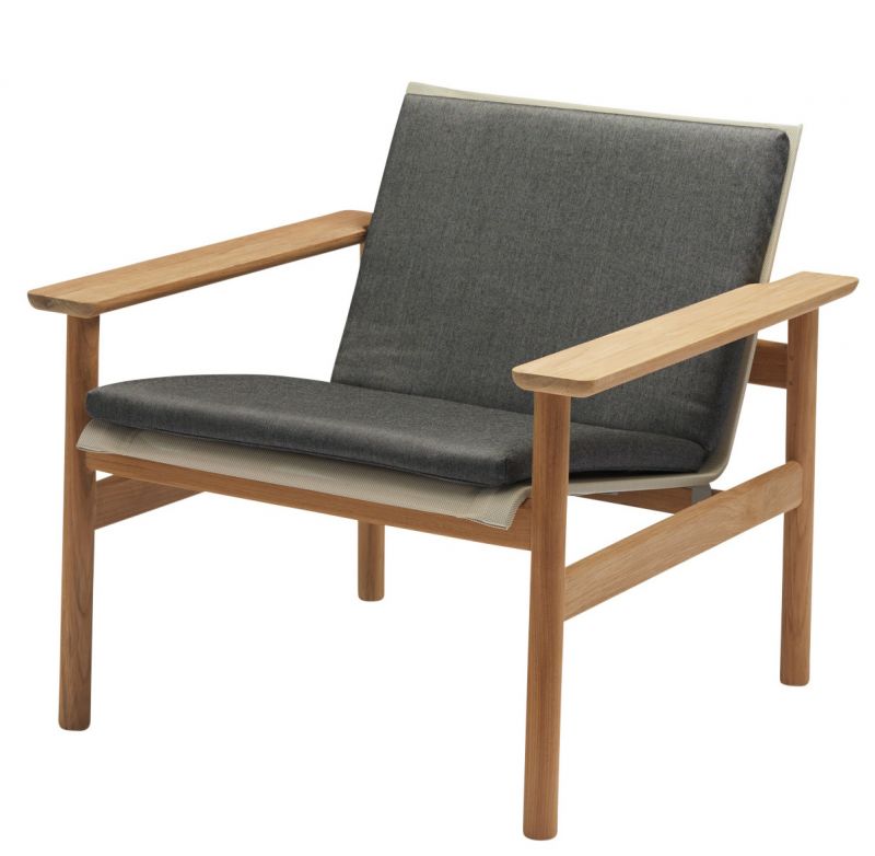 Pelagus Lounge Chair Cushion Skagerak by Fritz Hansen Charcoal