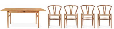 Dining Set 1 CH327 W 190 cm + 4x CH24 Chair Teak Carl Hansen & Søn