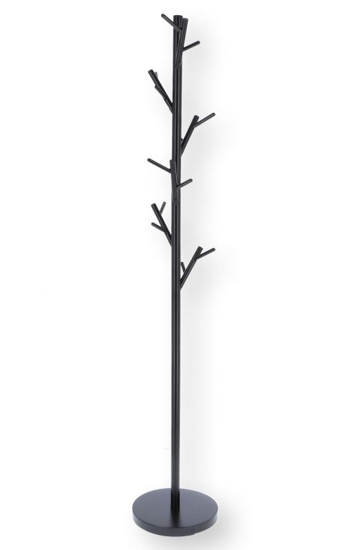 Schwarzer Tree Kleiderständer von Jan Kurtz mit runder Basis und mehreren Aufhängern in Baumform.