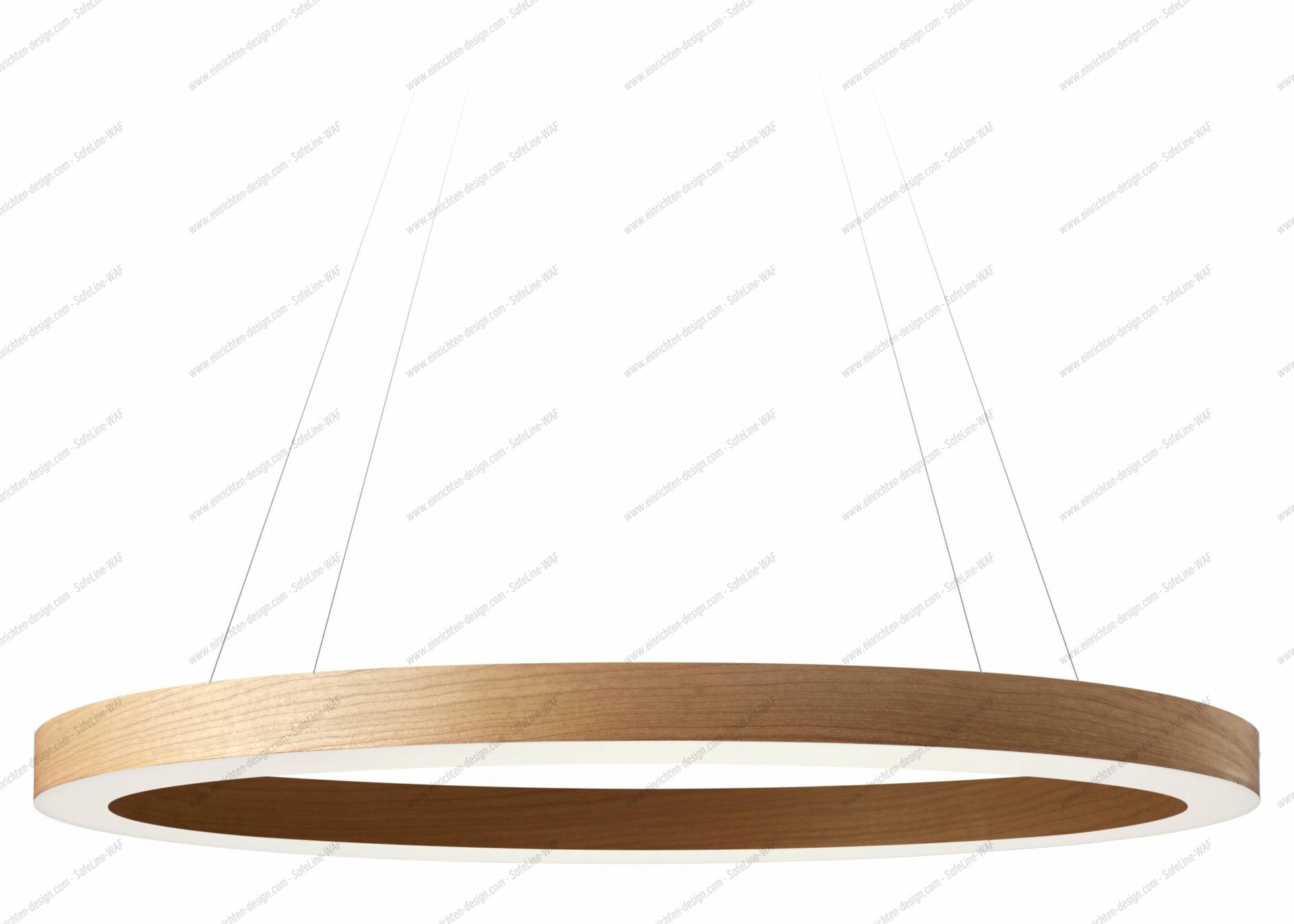 Oh!-Line Pendelleuchte von LZF Lamps: Runde Hängelampe aus Kirschholz mit integriertem LED-Licht.