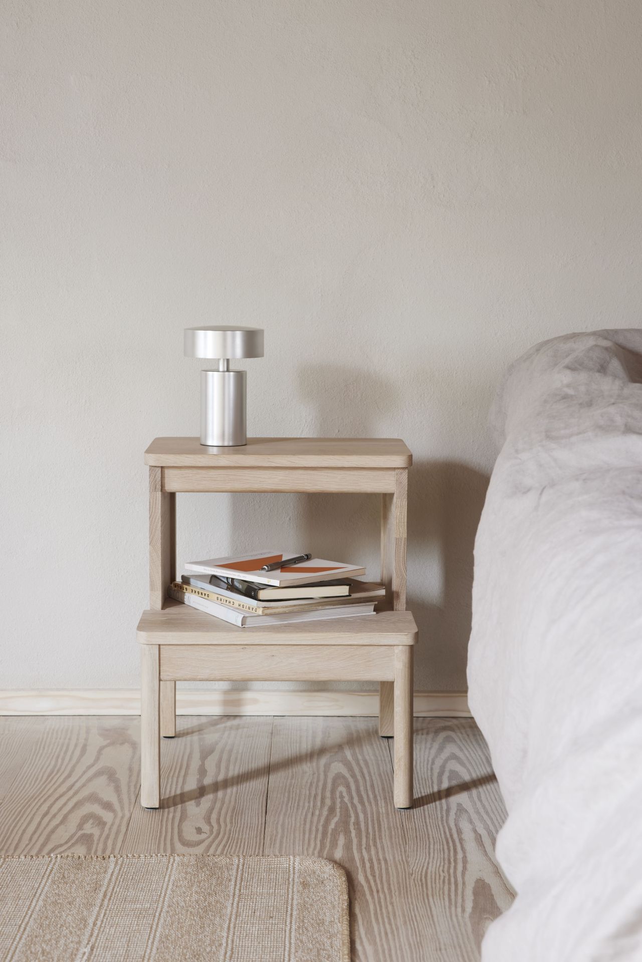 A Line step stool oak white oiled Form & Refine